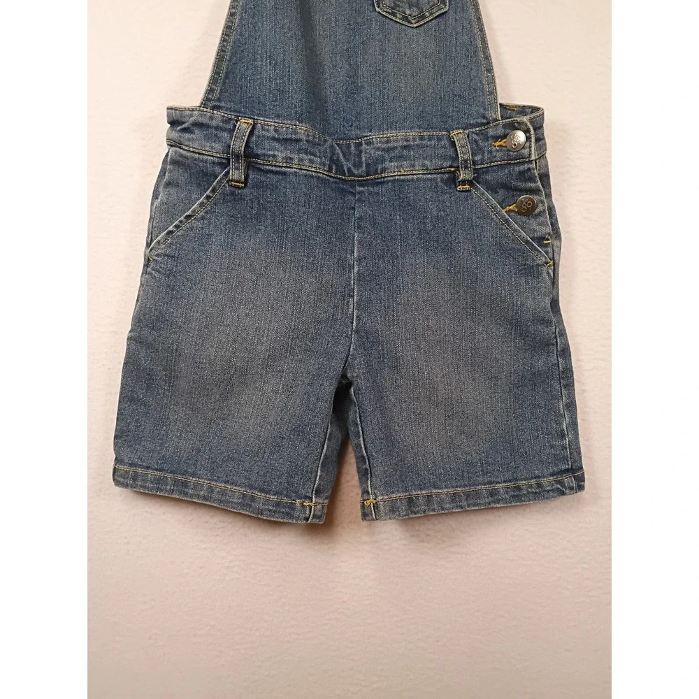Kidcore The Childrens Place Girls 12 Blue Denim Heart Embroidered Short Overalls